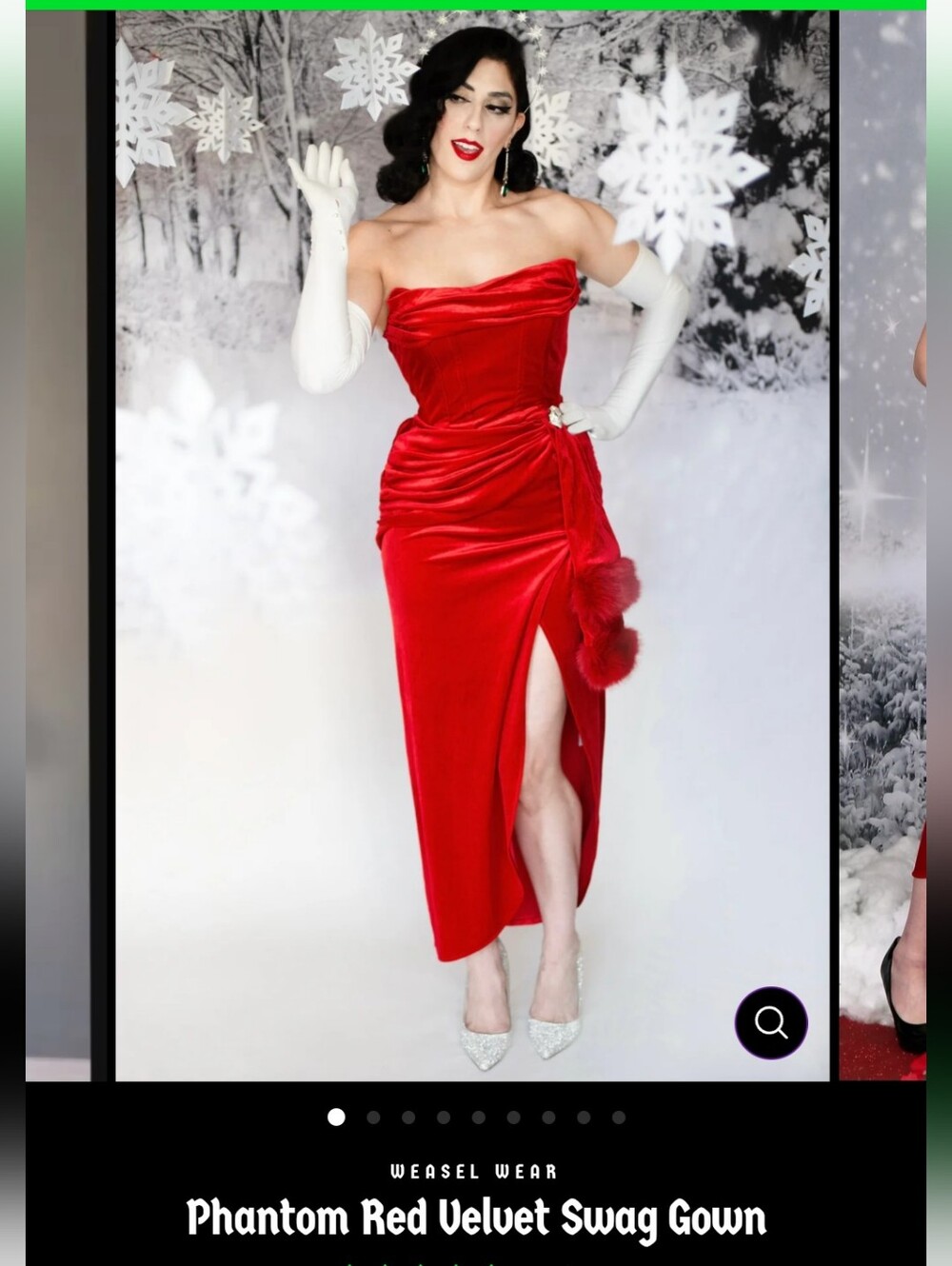 Phantom Red Velvet Swag Gown